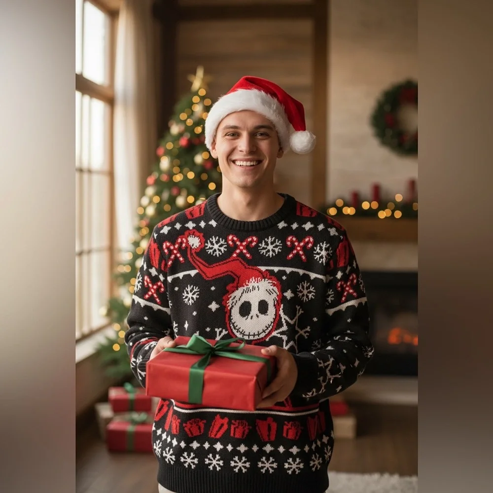 TIM BURTON’S THE NIGHTMARE BEFORE CHRISTMAS Ugly Christmas Sweater. NWT